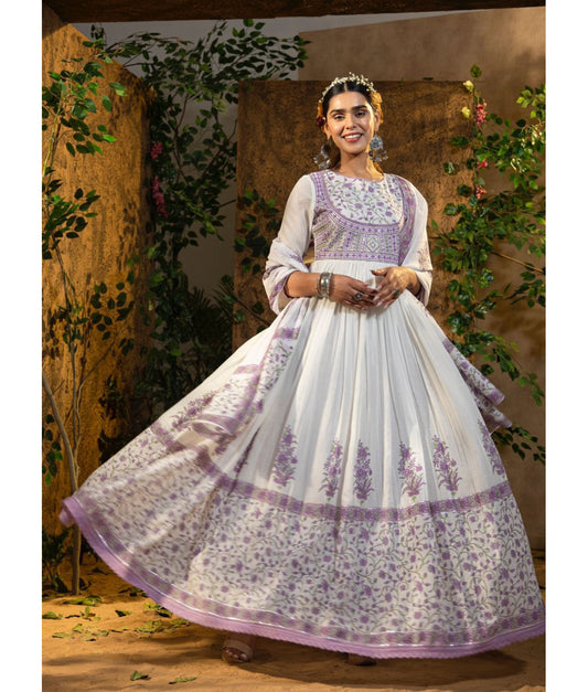 Malmal 2 Pieces Gown light Purple